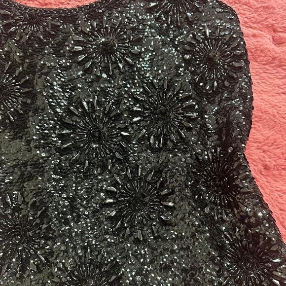 Insane black vintage beaded top - Picture 6 of 8